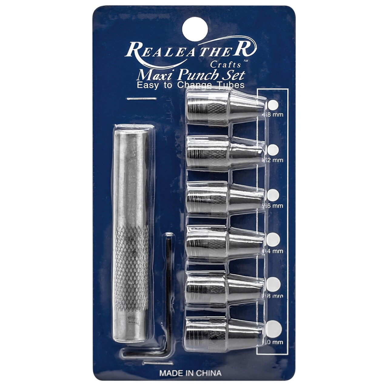 Realeather(R) Crafts Maxi Punch Set-4.8mm, 5.2mm, 5.6mm, 6.4mm, 6.8mm & 8mm